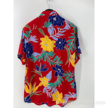 Camisa casual de manga corta con botones para hombres